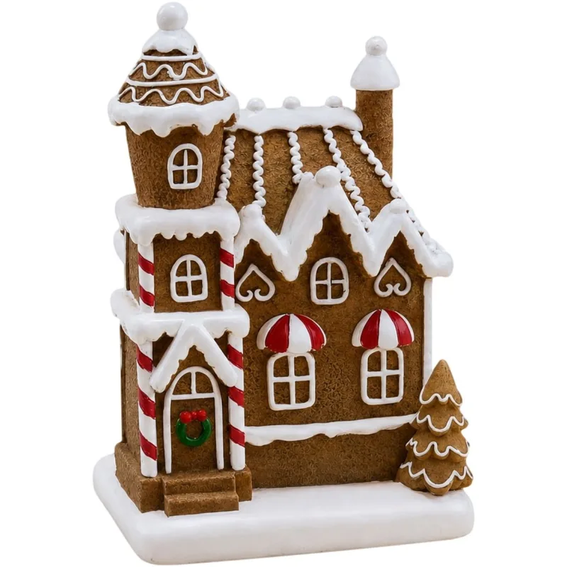 Dekorácia MagicHome Vianoce, Perníkový domček, LED, 2xAAA, 11,8x9,7x19,2 cm