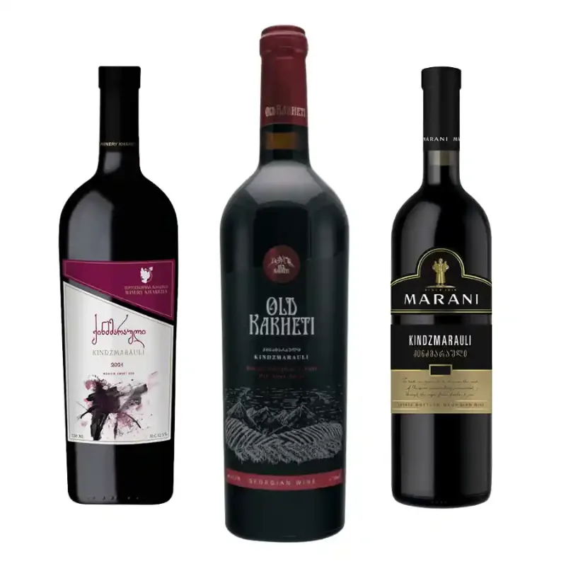 KHAREBA, MARANI, Old Kakheti Balík 3x Kindzmarauli – Marani, Old Kakheti a Khareba degustační sada po 750 ml.