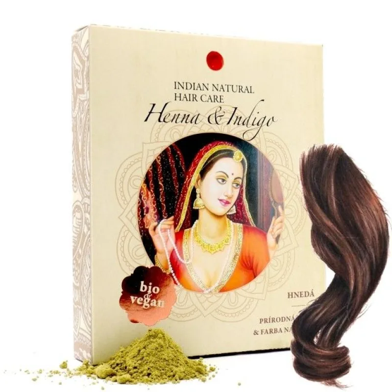 Indická Henna & Indigo 200g (teplá- HNEDÁ farba) - Indian Natural Hair Care