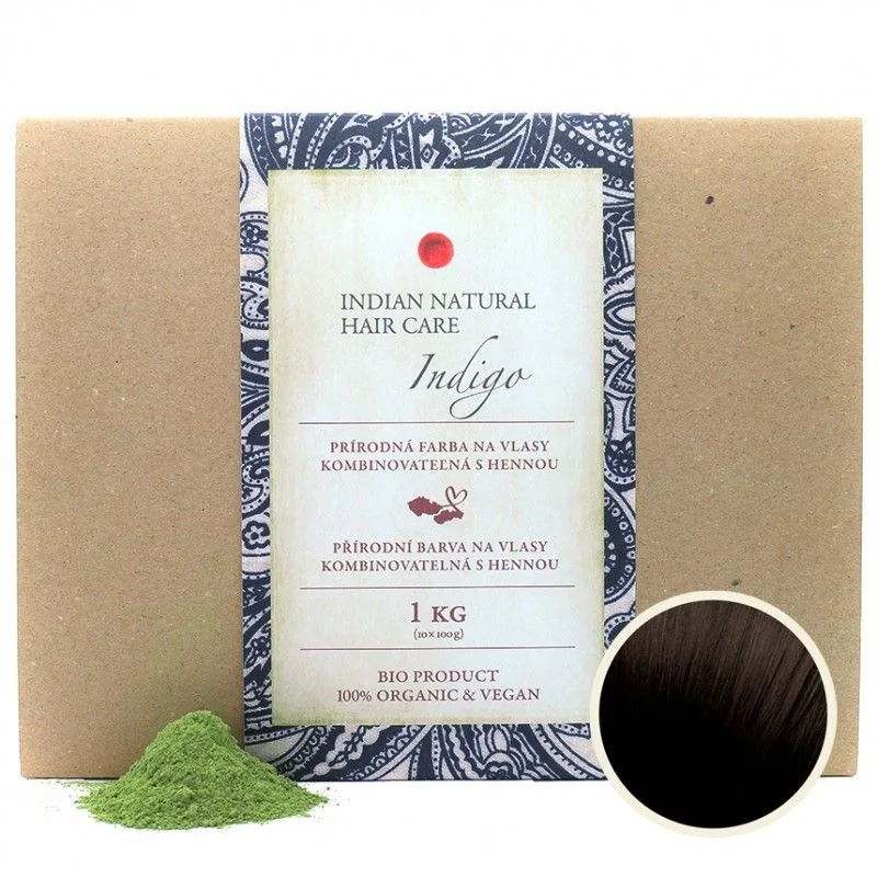 Indigo 1kg (kombinovateľné s hennou: červeno-hnedý až čierny odtieň) - Indian Natural Hair Care
