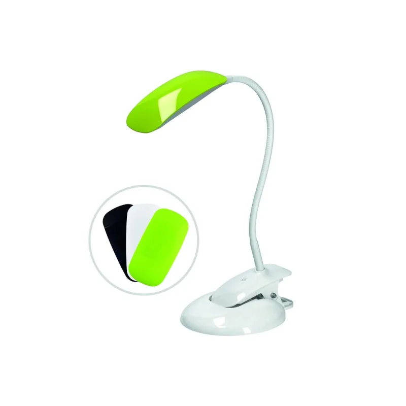 Solight LED stmievateľná lampička 2v1, podstavec aj klip, 5W 4000K, 3 farebné kryty