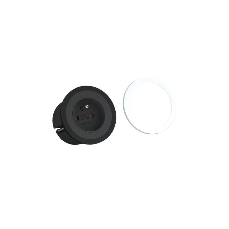 PIX 1xUTE 230V, 0.2m kábel 1.5mm², GST18, čierna + biely krúžok v balení