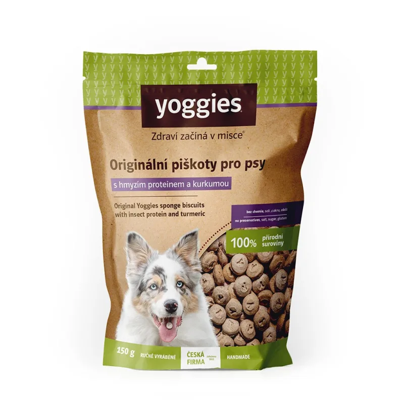 Yoggies hypoalergénne bezlepkové piškóty s hmyzím proteínom 150g