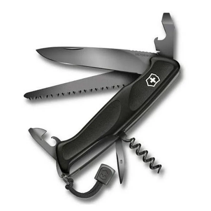 nůž 12-funkcí 130mm RangerGrip 55 Onyx Black, kapesní Victorinox