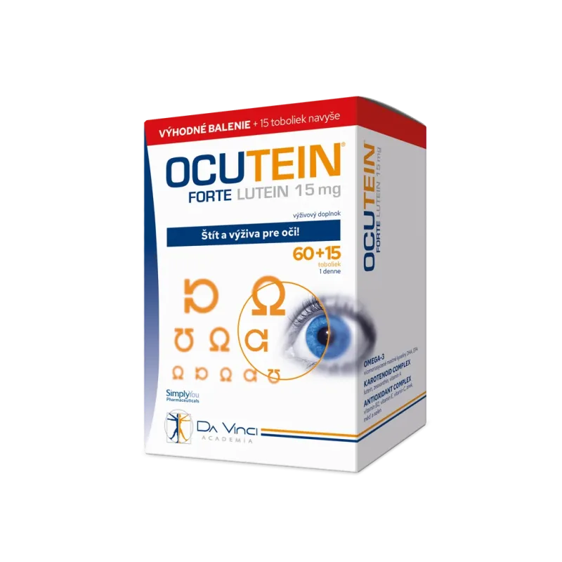 OCUTEIN Forte luteín 15 mg 60 + 15 tabliet ZADARMO