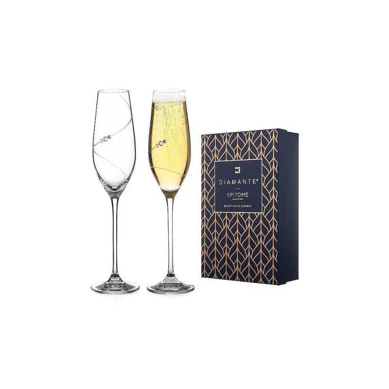 Diamante poháre na sekt Silhouette 210 ml 2 ks