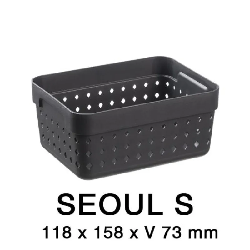 Plastový košík SEOUL 5023 – organizér 12 x 16 x 7 cm – čierna