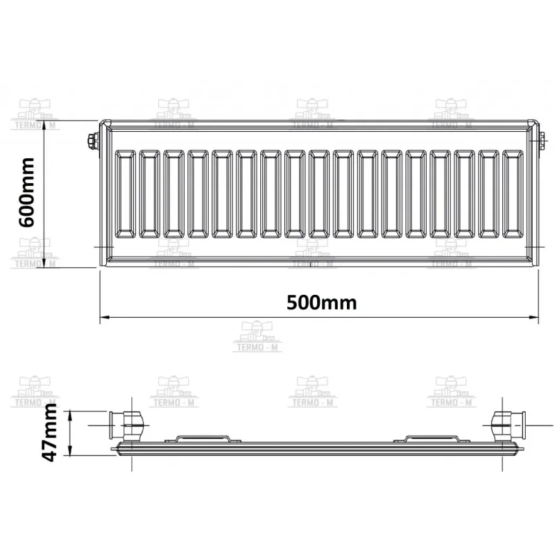 KORADO 10S 600 x 500  BOCNE PRIPOJENIE
