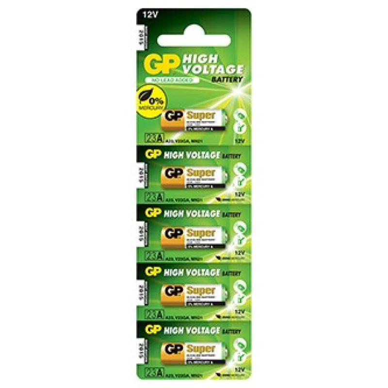 Speciální baterie GP 23AF / A23 / V23GA / MN21 / LRV08, alkalické 12 V, 5 ks