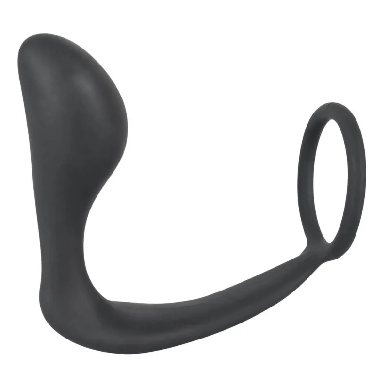 Anal plug 2in1 for men Black Velvets Ring and Plug