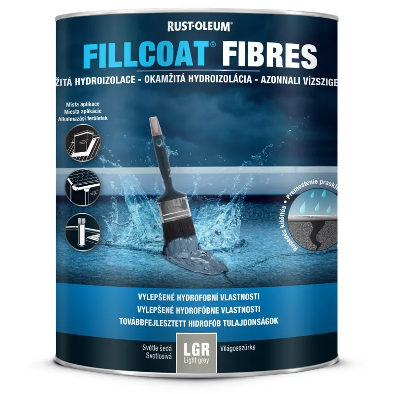 Rust-Oleum Fillcoat Fibres Dark Grey 1l - okamžitá hydroizolácia so skleným vláknom