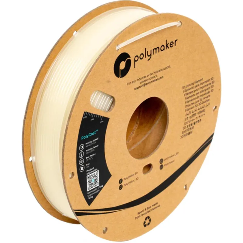 Filament POLYMAKER / PolyCast PVB / VOSKOVÝ FILAMENT NATURAL / 1,75mm / 0,75 kg