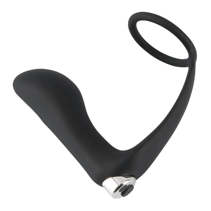 Black Velvets Vibrating Ring & Plug, vibrační masér prostaty 9.5 x 3.5 cm