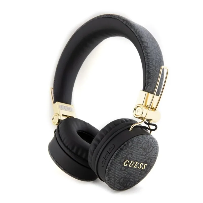 Guess PU Leather 4G Kovové logo Bezdrôtové slúchadlá Black