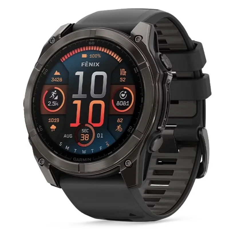 Fenix 8 51 mm AMOLED Sapphire Carbon Grey DLC z czarno-szarym paskiem