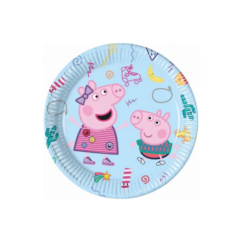 Peppa prasiatko papierový tanier - 23 cm, 8 ks / balenie