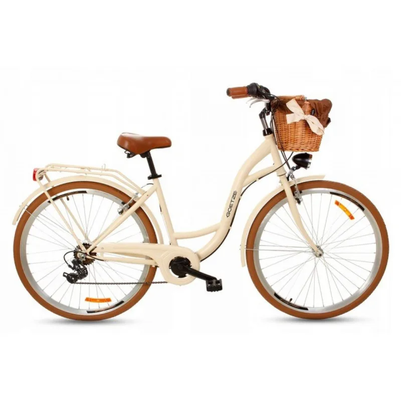 Retro Bicykel 26" GOETZE MOOD 7 prevodový Krémový +košík