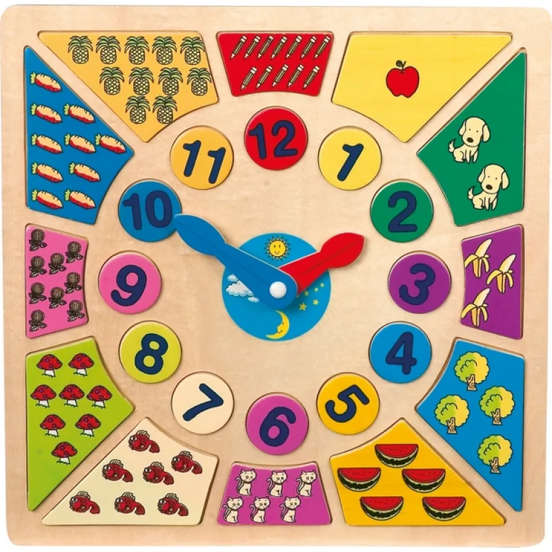 Malé vkladacie puzzle s nožičkami Naučte sa hodiny
