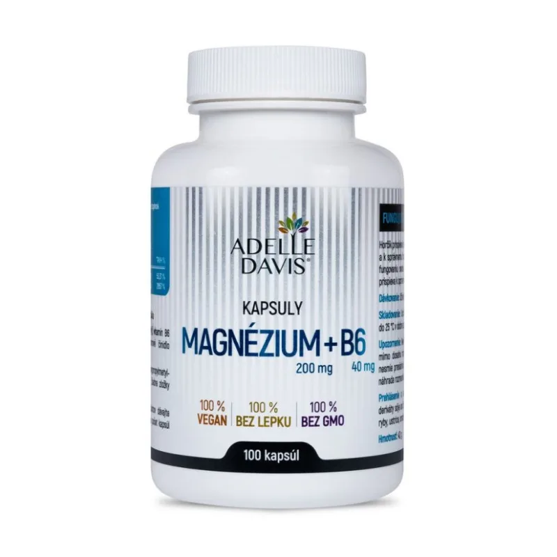Adelle Davis - Magnézium, 200 mg a B6 40mg, 100 kapsúl
