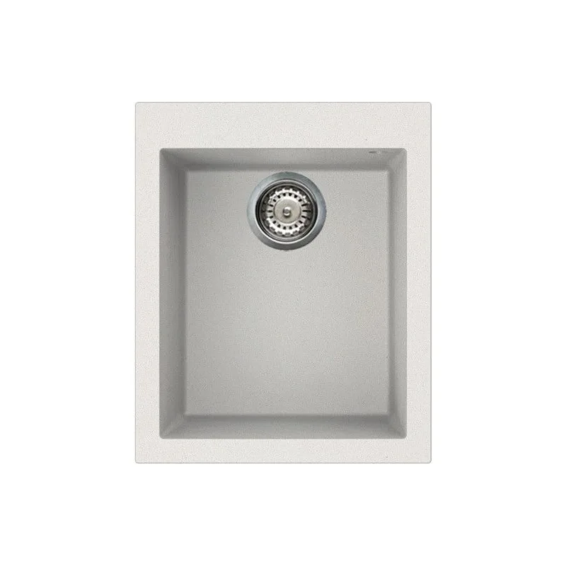 Kuchynský drez Elleci Quadra 100 Bianco Titano G68, horný