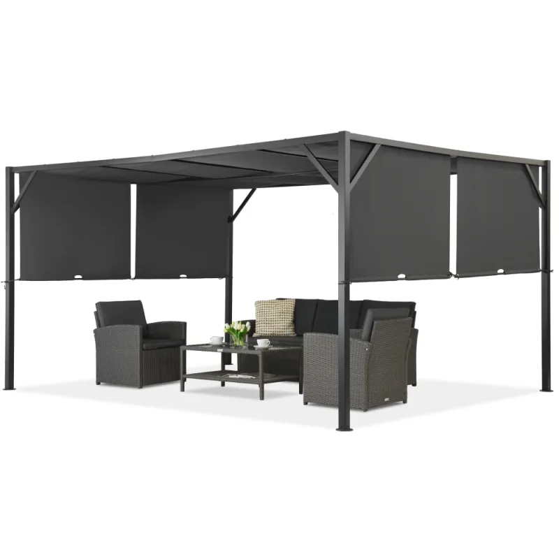 Pergola na terasu kovová Santorini 3 x 4m antracit Garden Point