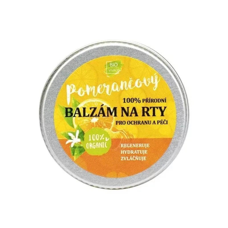 VIVACO 100% Přírodní balzám na rty s bio pomerančovým olejem 25 g