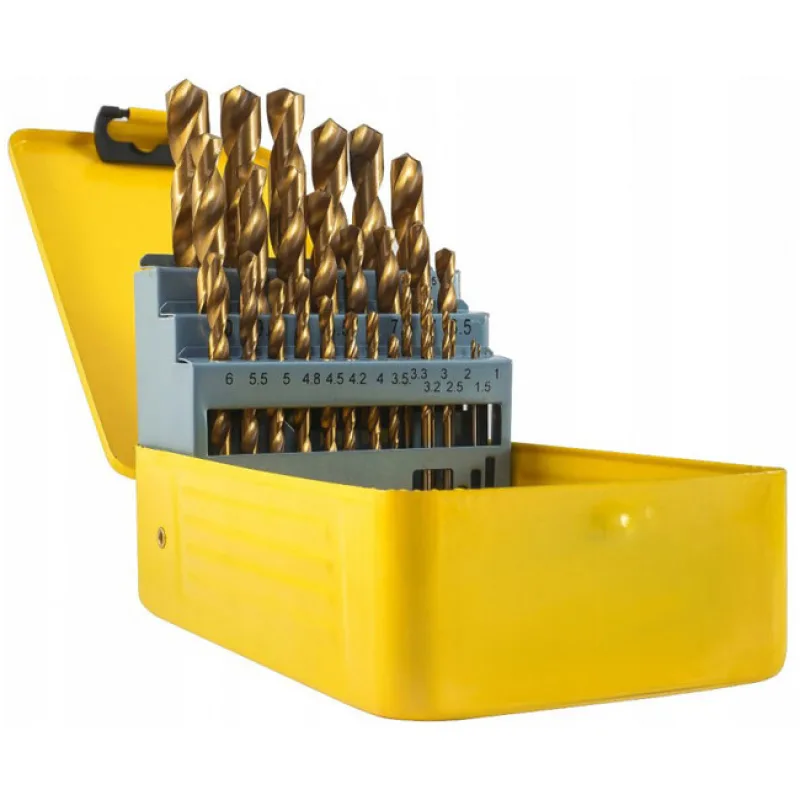 Sada titánových vrtákov HSS do kovu 29ks 1-13mm 00457