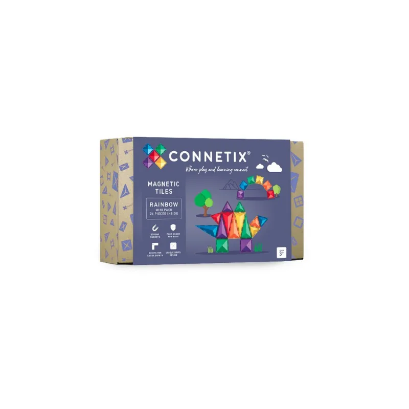 Connetix Tiles - Magnetická Stavebnica Dúhová Mini 24 ks