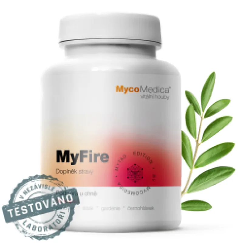 MycoMedica MyFire | ≥30/x/x % | PROČIŠTĚNÍ HORKOSTI | ŽALUDEK + ŽLUČNÍK | 90 kapslí