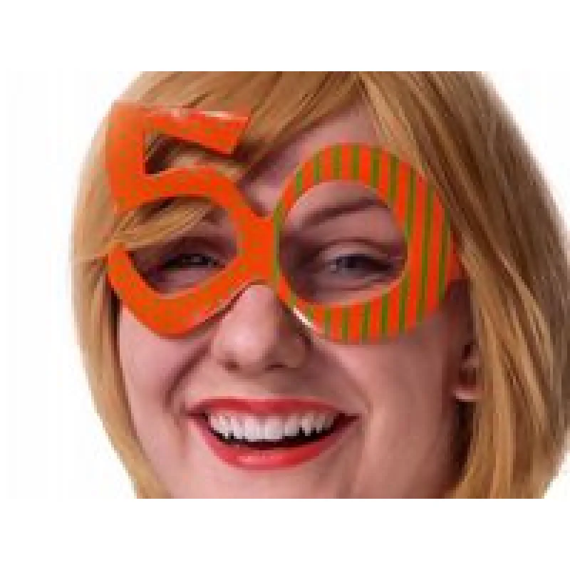 Okuliare narodeninové - 50 - oranžové, unisex, plast
