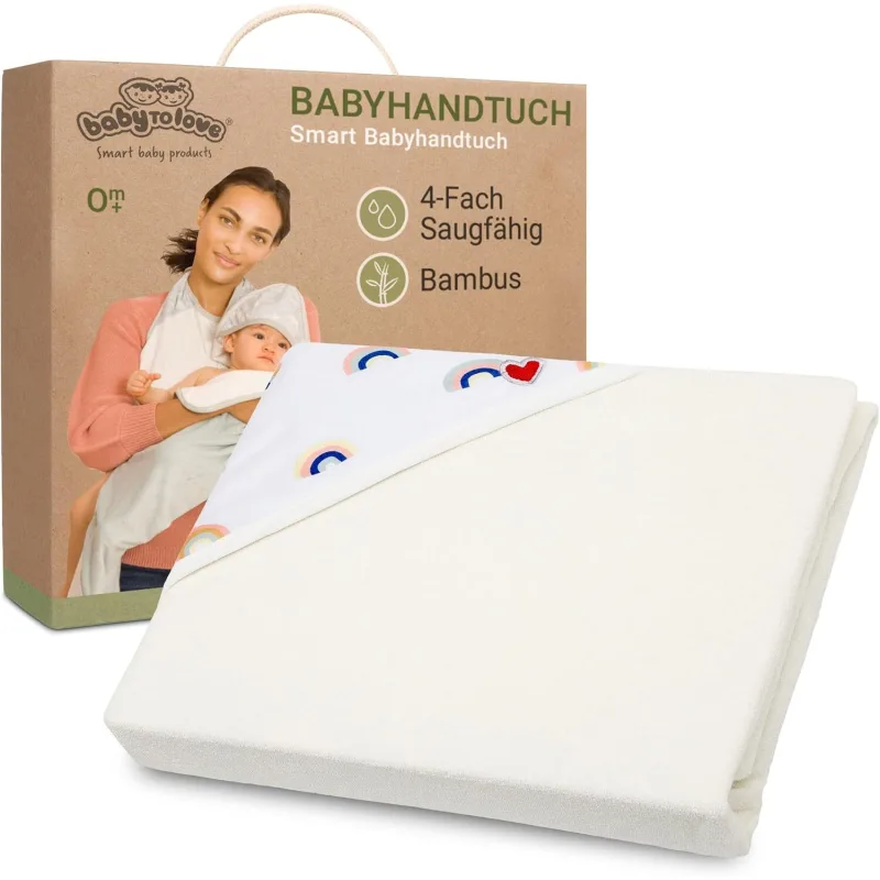 BabyToLove Bambusový uterák s kapucňou pre bábätká a deti – motív Dúha
