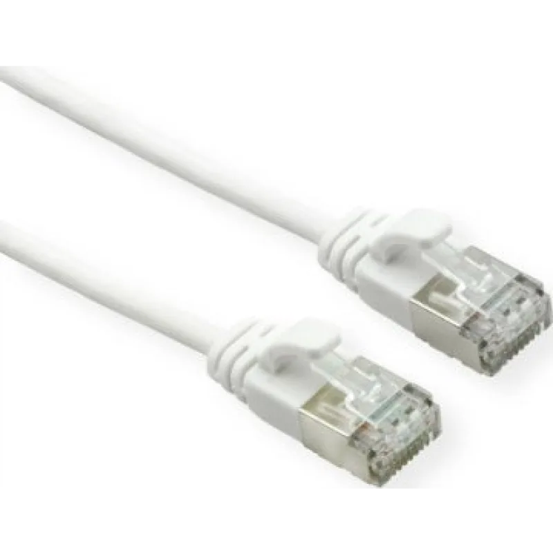 U/FTP (PiMF) Patchkábel LSOH 0.3m cat.6a, biely, slim, Cu, Flex Cable, Component Level