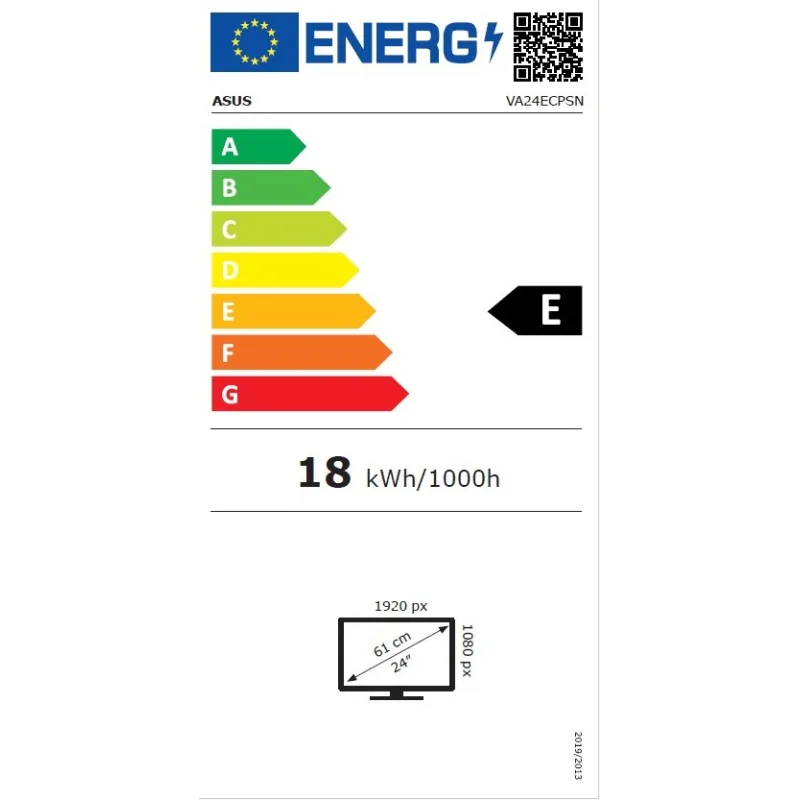 ASUS VA24ECPSN 90LM056J-B02170 Monitor, 23,8", IPS, FHD, 75Hz, 5ms, Black, 3R
