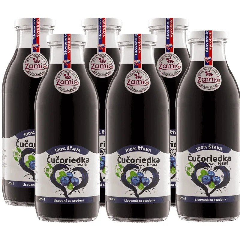Detox kúra: Čučoriedka 100% šťava 6x500ml | ZAMIO