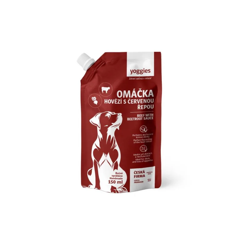 150ml Yoggies omáčka s hovězím masem a červenou řepou
