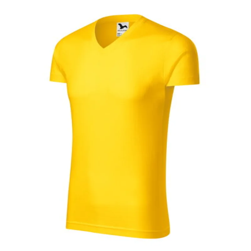 Slim Fit V-neck - Tričko pánske (žltá)