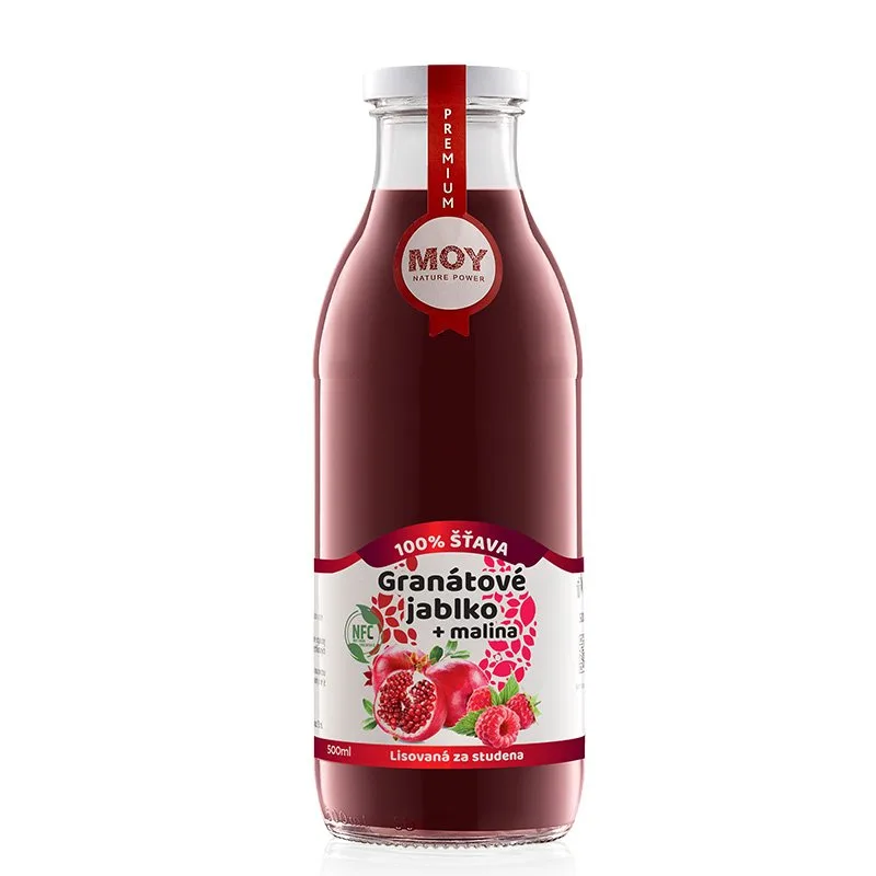 MOY Granátové jablko Malina 100% šťava 500ml