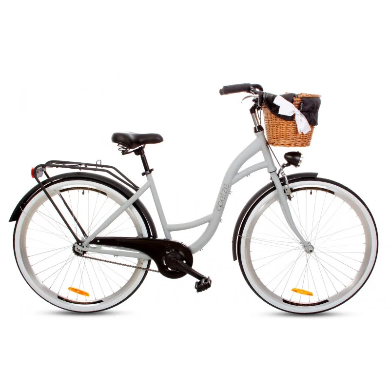 Retro Bicykel GOETZE COLOURS LTD 28" 1 prevodový Šedý +košík