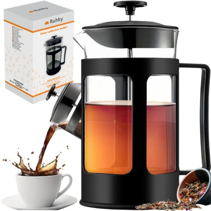 French press – kanvica na prípravu kávy alebo čaju