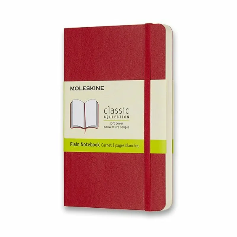 Zápisník Moleskine - měkké desky - S, čistý, červený
