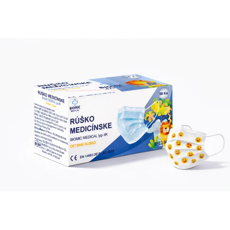 Rúško detské SMAJLÍKY 50 ks/bal.