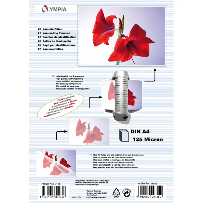 Olympia Laminovacie fólie A4 125 mic. 25 ks