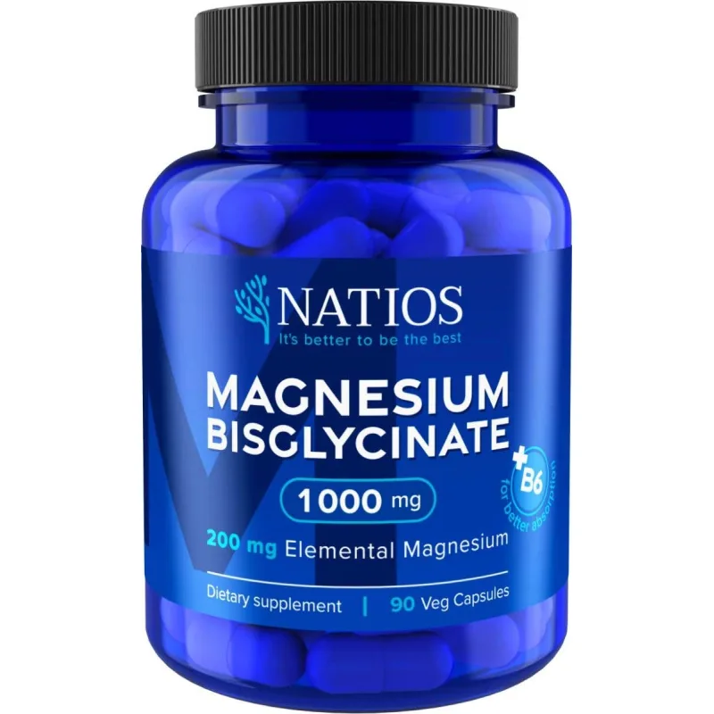 Natios Magnesium Bisglycinate 1000 mg + B6 90 kapsúl