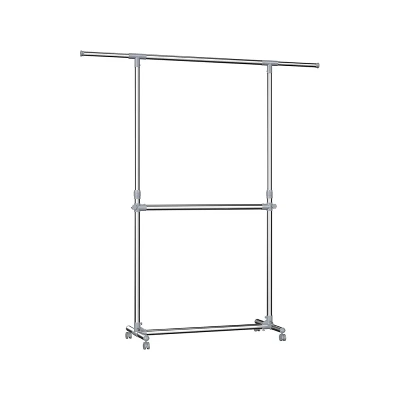 Šatní stojan Lin, šedá  Šatní stojan výškově přestavitelnými od 113 do 198 cm, nerezová ocel, šedá.