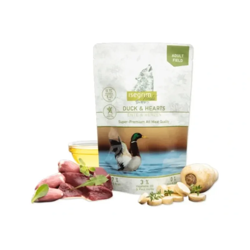 ISEGRIM ROOTS DUCK & HEARTS Kačka a srdcia kapsička 410g