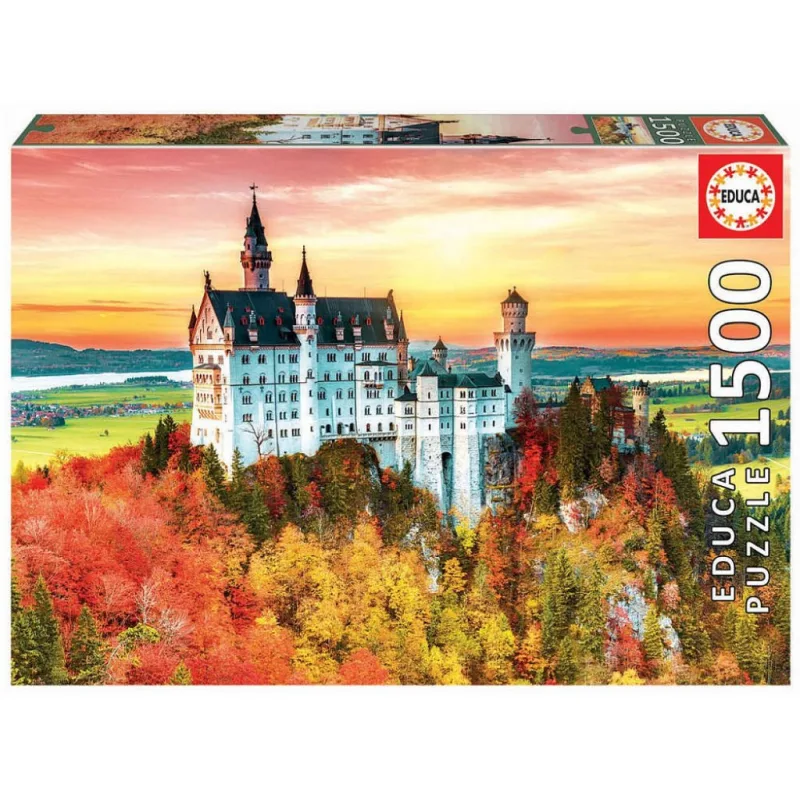 Puzzle Autumn in Neuschwanstein Educa 1500 dielov a Fix lepidlo od 11 rokov