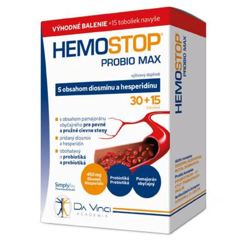 Da Vinci Academia HEMOSTOP Probio Max 45 kapsúl