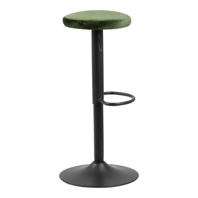 Zelená čalúnená barová stolička s nastaviteľnou výškou (výška sedadla 62 cm) Finch – Actona