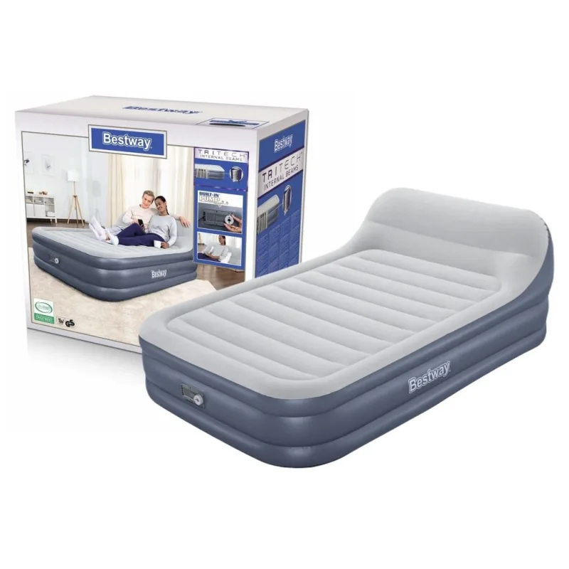 Nafukovacia matrace s integrovanou pumpou Bestway 226×152×84 cm nosnosť 300 kg velurový povrch
