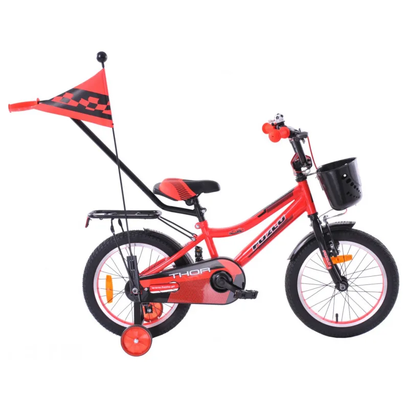 Detský bicykel 16" Fuzlu Thor červeno / čierny